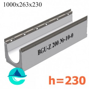 BGU-Z DN200 H230, № -10-0 лоток бетонный водоотводный 