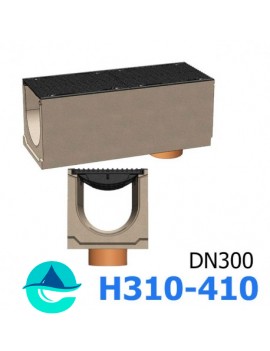 BetoMax ЛВ-30.38.41-Б лотки водоотводные бетонные с вертикальным водосливом и с решеткой чугунной щелевой ВЧ-50 кл. D или E