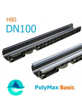 Лоток PolyMax Basic DN100 H80 - водоотводный пластиковый