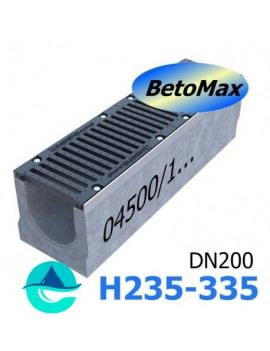 BetoMax ЛВ-20.29.31-Б-У01 лоток водоотводный бетонный с решеткой чугунной щелевой ВЧ-50 КЛ.D или E (комплект) 